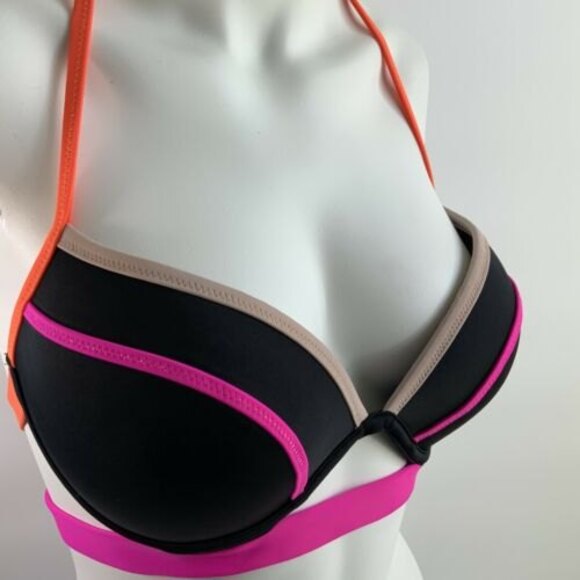 Victoria’s Secret Color-block Banded Hottie Halter Swim Top 36C - Picture 11 of 11